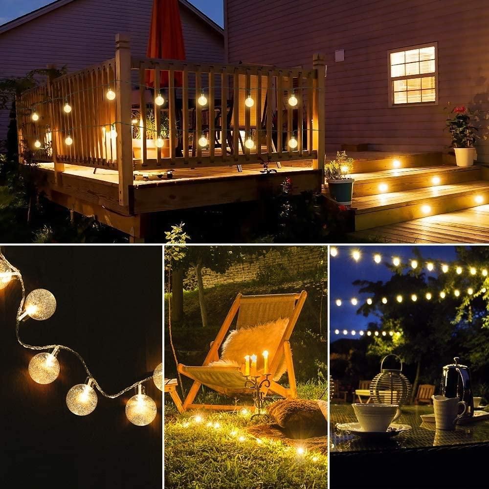 New 16 LED Crystal Balls String Light Gold