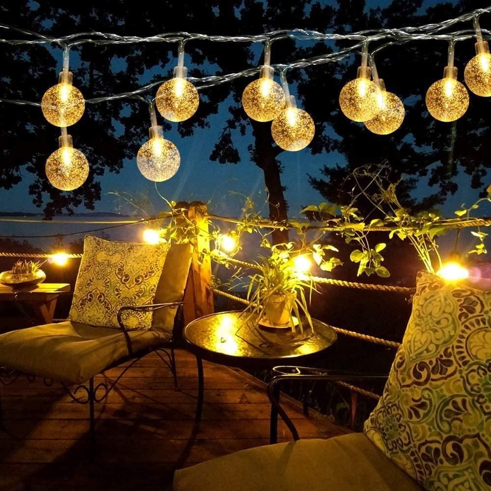 New 16 LED Crystal Balls String Light Gold