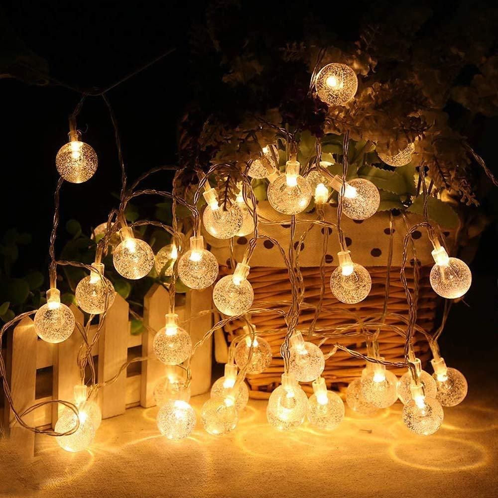 New 16 LED Crystal Balls String Light  Gold